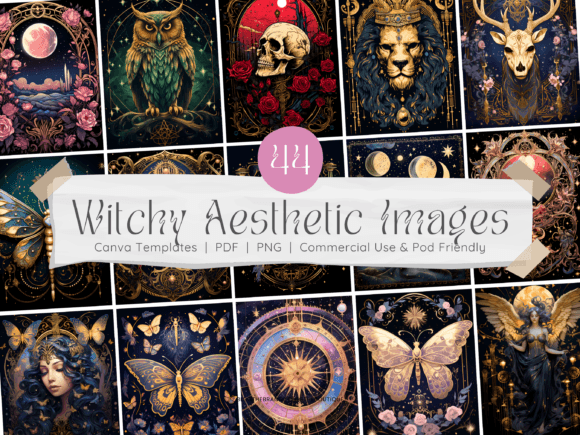 44 Witchy Tarot Notebook Cover Templates for Mystical Designs
