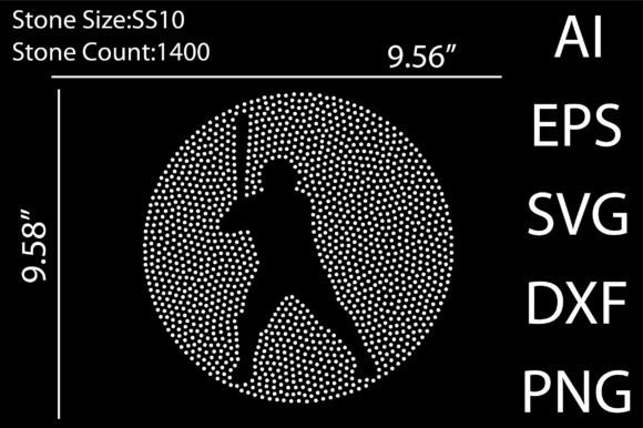 Baseball Man Rhinestone Templates: A Playful Design Asset