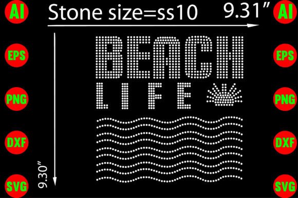 Beach Life Rhinestone Templates Design: Your Ultimate Crafting Asset