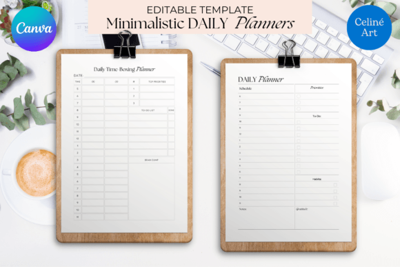 Canva Minimalist Daily Planner Templates for Clarity