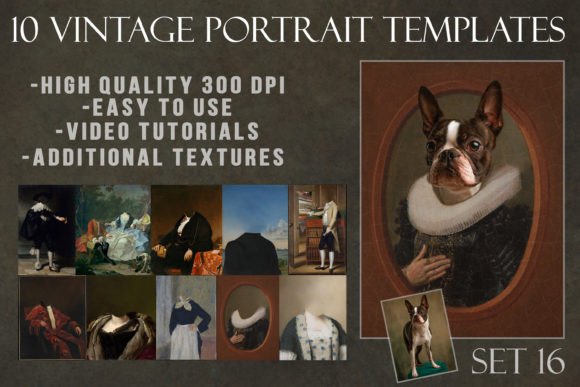 Create Royal Pet Portraits with Vintage Templates