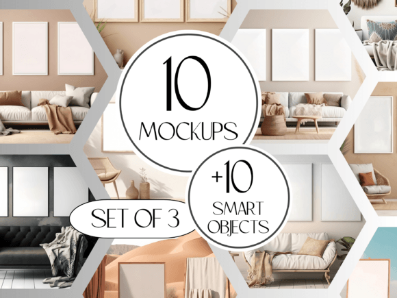 Frame Mockup Bundle: 10x PSD Templates for Designers