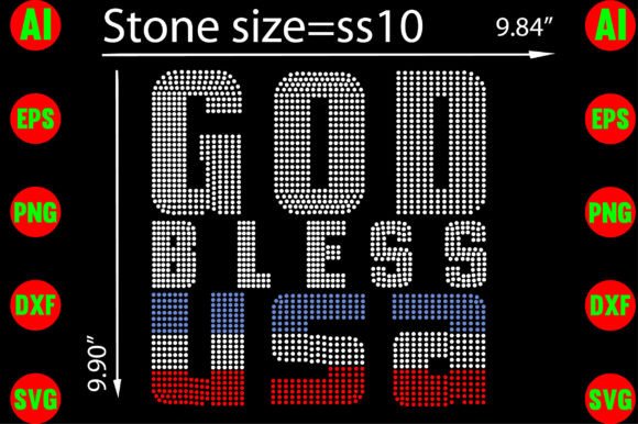 God Bless USA Rhinestone Templates: A Sparkling Design Asset
