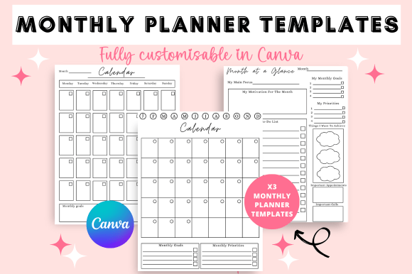 Streamline Your Planner Business with Monthly Planner Canva Templates