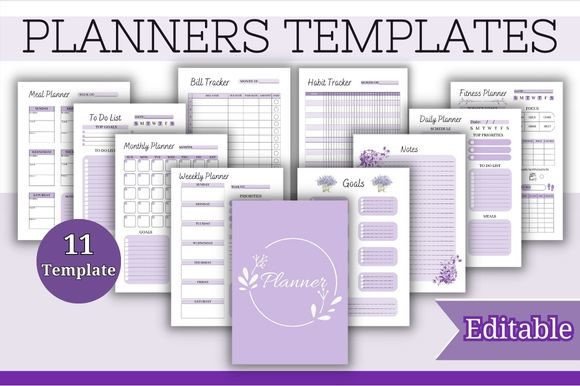 Your All-in-One Lavender Daily Weekly Monthly Planners Templates